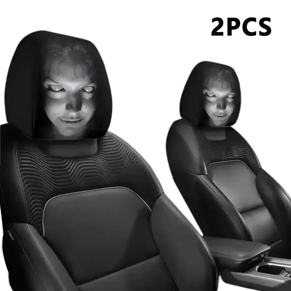 Skull Horror Car Headrest Covers – Universal Fit