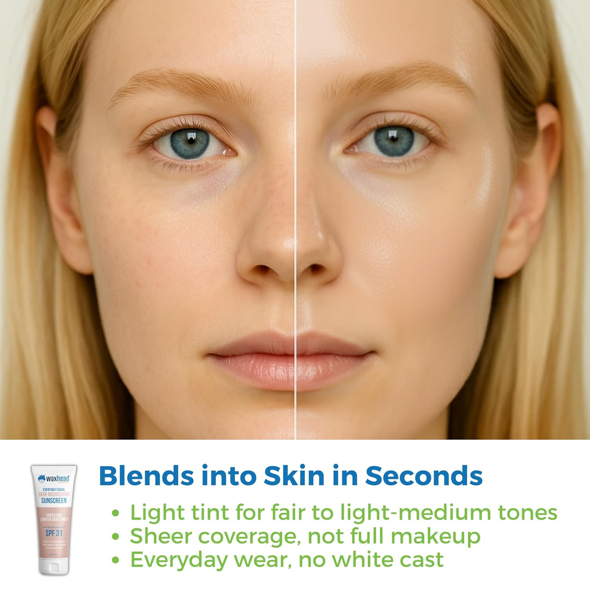 Waxhead Tinted Sunscreen for Face Sunscreen, Zinc Oxide Sunscreen, Kids Sunscreen Kids, Mineral Sunscreen, Zinc Sunscreen