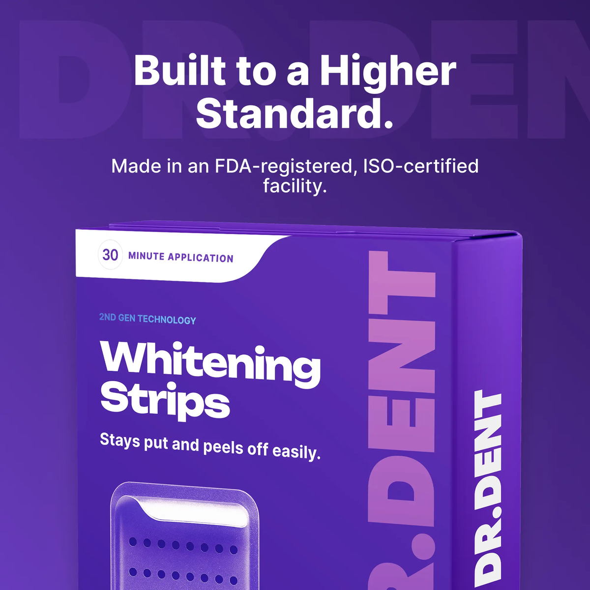 DRDENT Purple Teeth Whitening Strips - 7/21 Whitening Sessions - Non Sensitive Teeth Whitening - Peroxide-Free