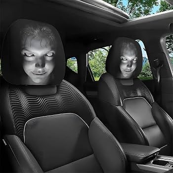 Skull Horror Car Headrest Covers – Universal Fit
