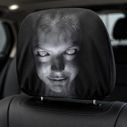 Skull Horror Car Headrest Covers – Universal Fit