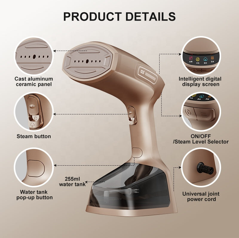 2100w 255ml 2-in-1 Dry Steam Iron And Garment Steamer Electricportable Mini Clothes Ironing Machine For Household