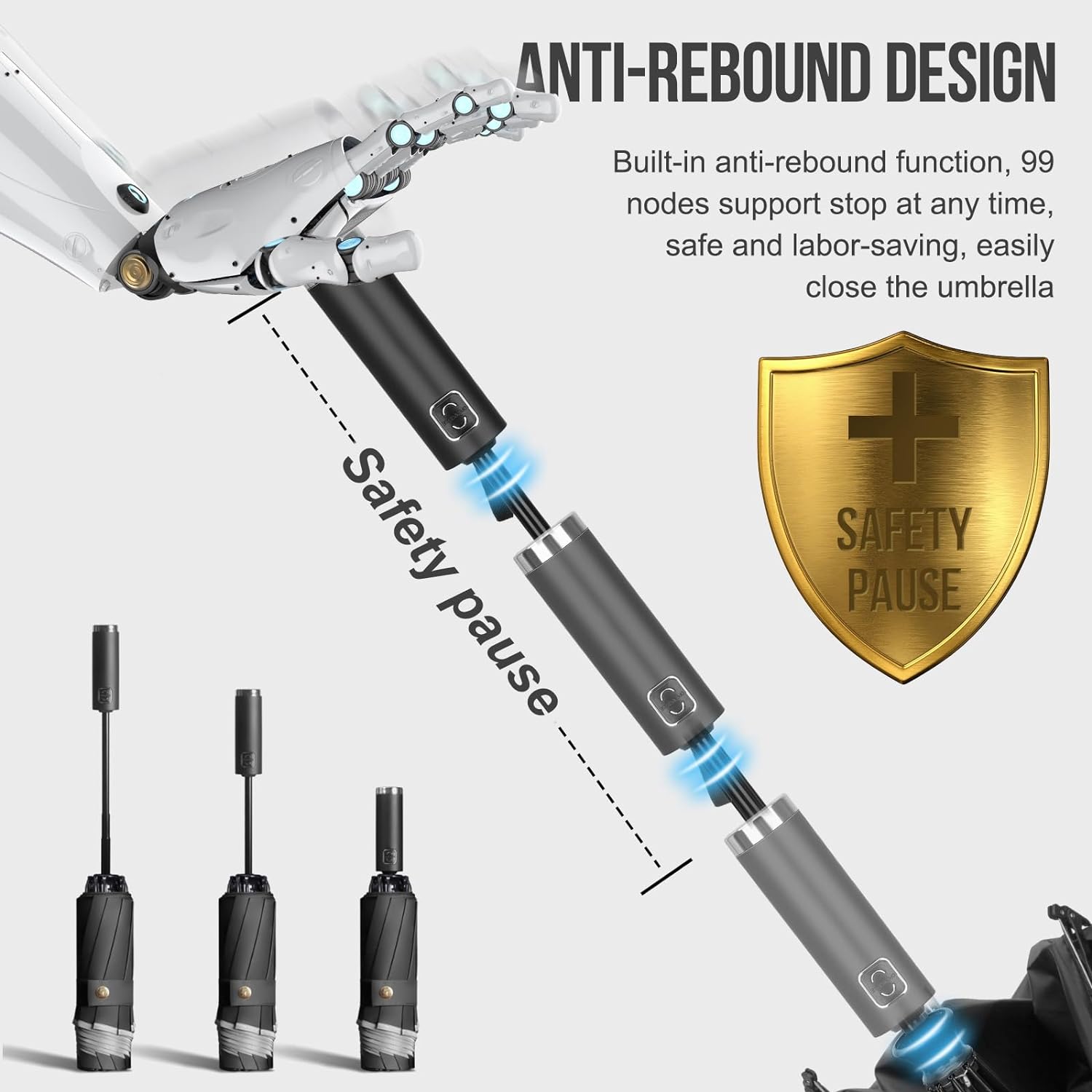 Automatic Open Close Reverse 3-folding Sun Protection