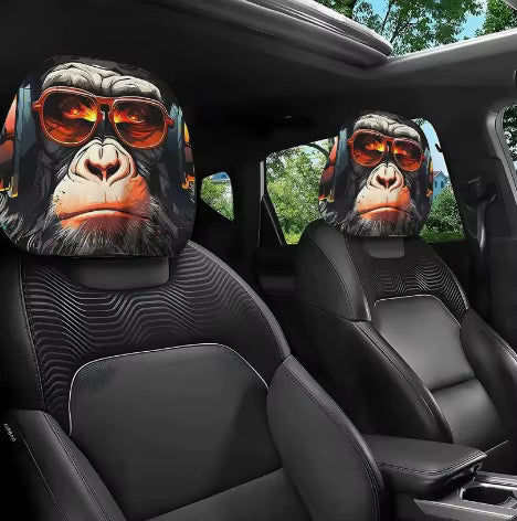 Graphic Car Headrest Cover