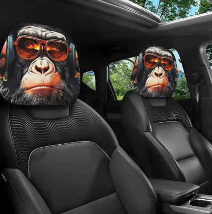 Graphic Car Headrest Cover