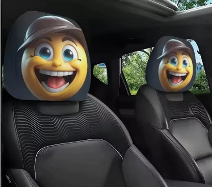 Graphic Car Headrest Cover