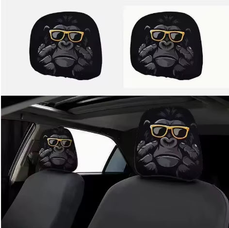 Graphic Car Headrest Cover