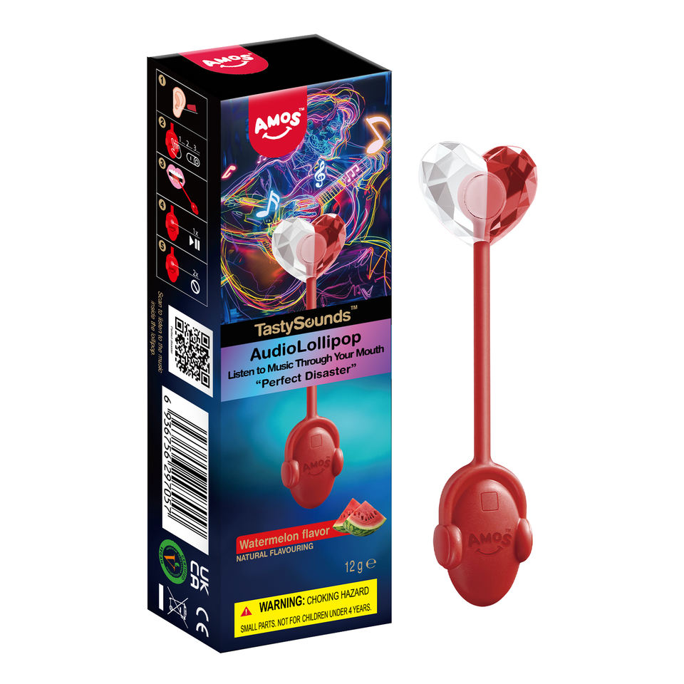 Amos Tastysounds Audio Singing Lollipop Individually Wrapped Natural Watermelon Flavor Music Lollipop Candy - Buy  Product on Alibaba.com
