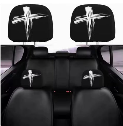 Graphic Car Headrest Cover
