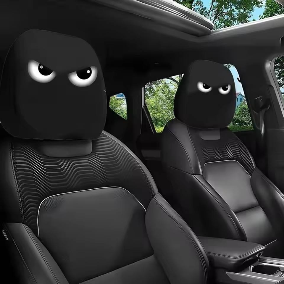 2pcs Funny Halloween Car Headrest Cover Decor Big-eyed Cartoon Print Headrest Cover Creative Car Seat Headcover - Buy  Product on Alibaba.com