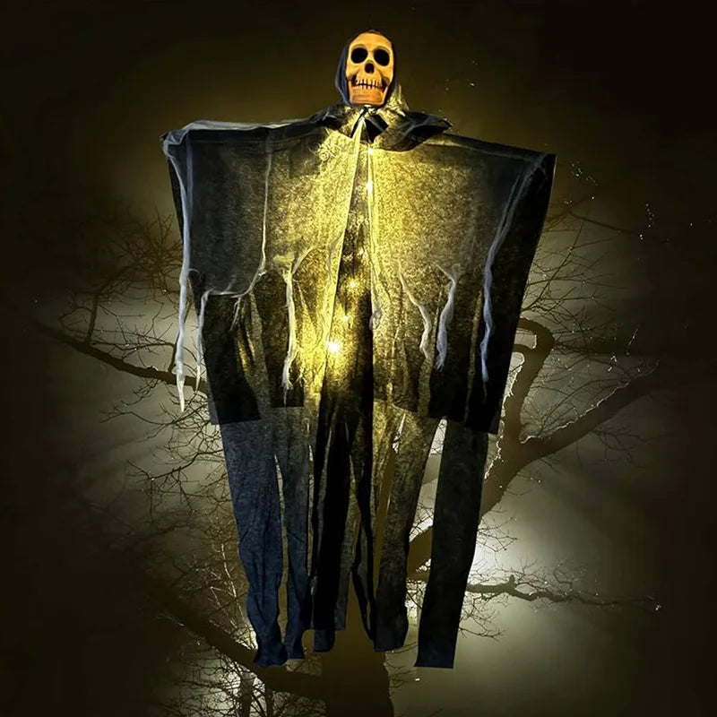 Glowing Hanging Skull Ghost – Halloween Garden Decoration