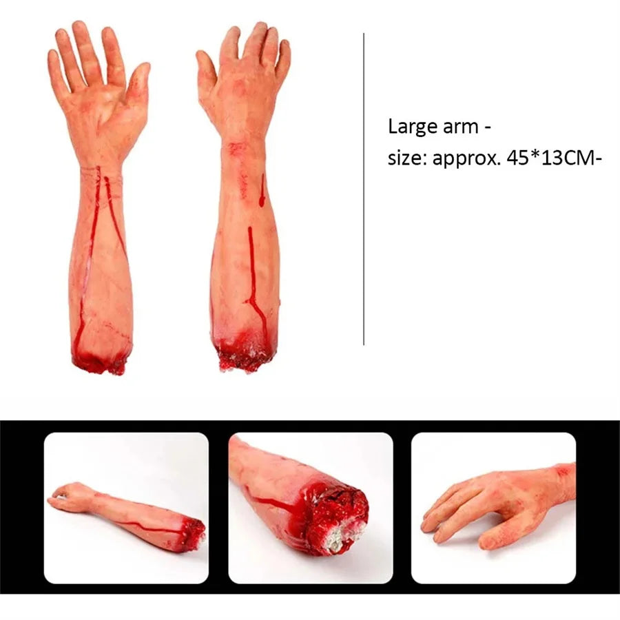 Bloody Severed Hand Prop – Realistic Halloween Decoration