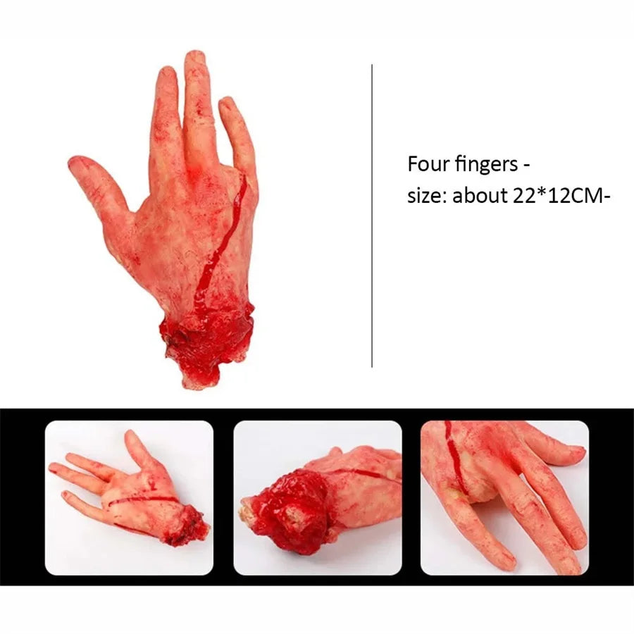 Bloody Severed Hand Prop – Realistic Halloween Decoration