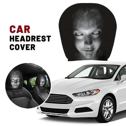 Horror Face Car Headrest Covers