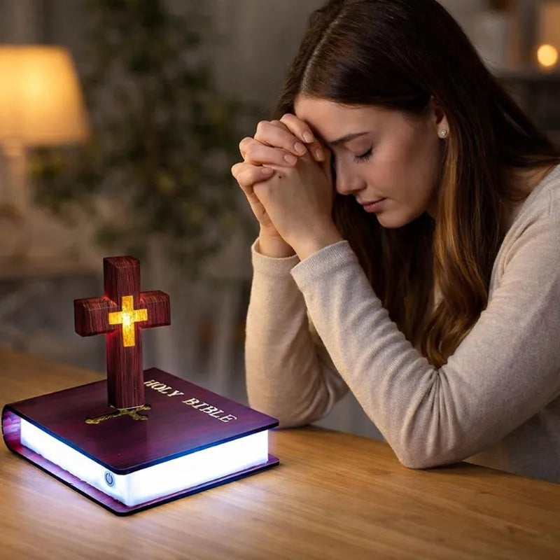 Levitating Cross Lamp Floating Cross jesus night light Christian & Catholic Gift Easter Gift Glowing Cross Ornament