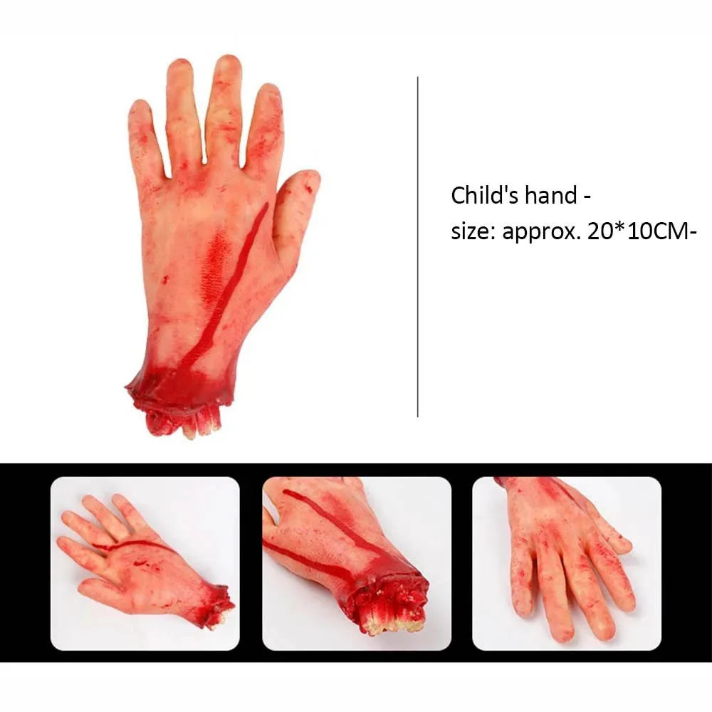 Bloody Severed Hand Prop – Realistic Halloween Decoration