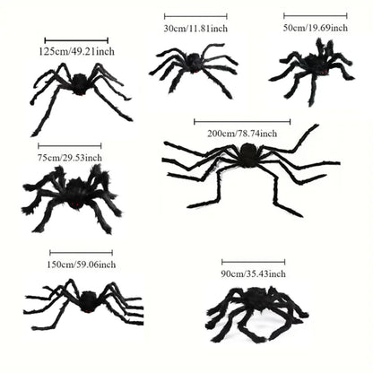 Giant Plush Black Spider – Halloween Horror Decoration