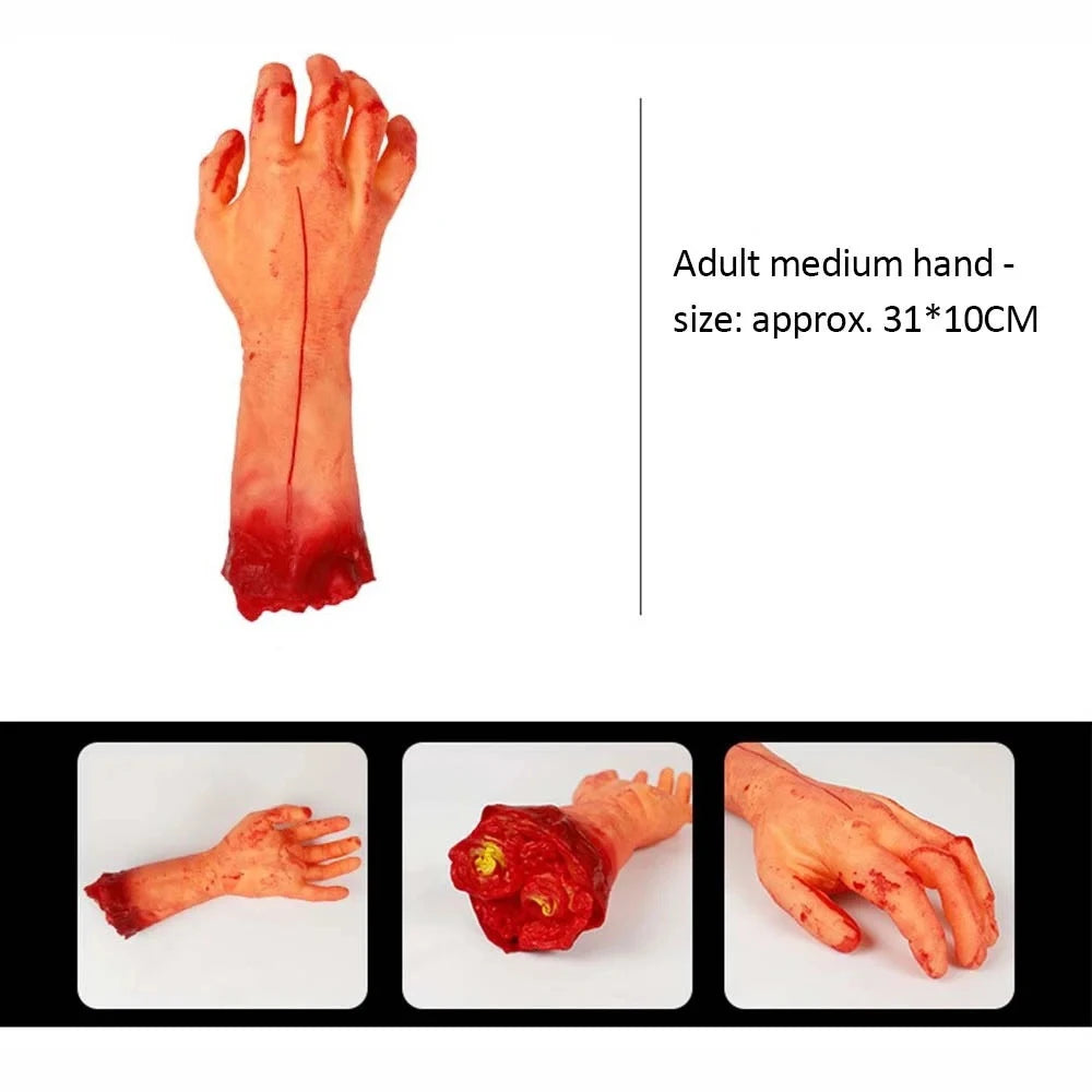 Bloody Severed Hand Prop – Realistic Halloween Decoration