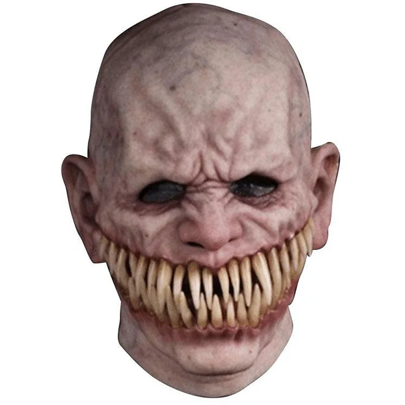 Scary Demon Latex Mask – Realistic Devil Costume with Long Teeth