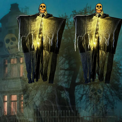 Glowing Hanging Skull Ghost – Halloween Garden Decoration