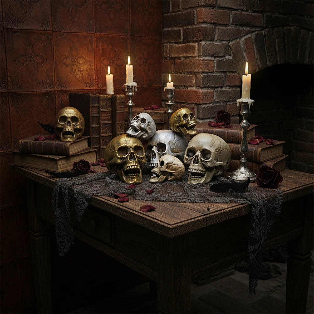 Realistic Skull Decoration – Halloween Skeleton Prop