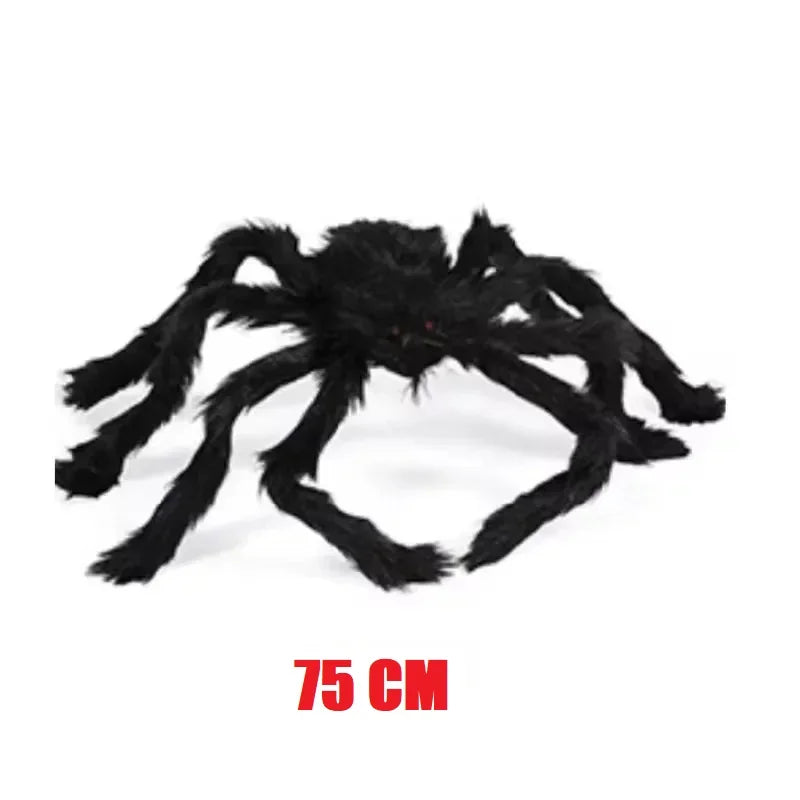 Giant Plush Black Spider – Halloween Horror Decoration