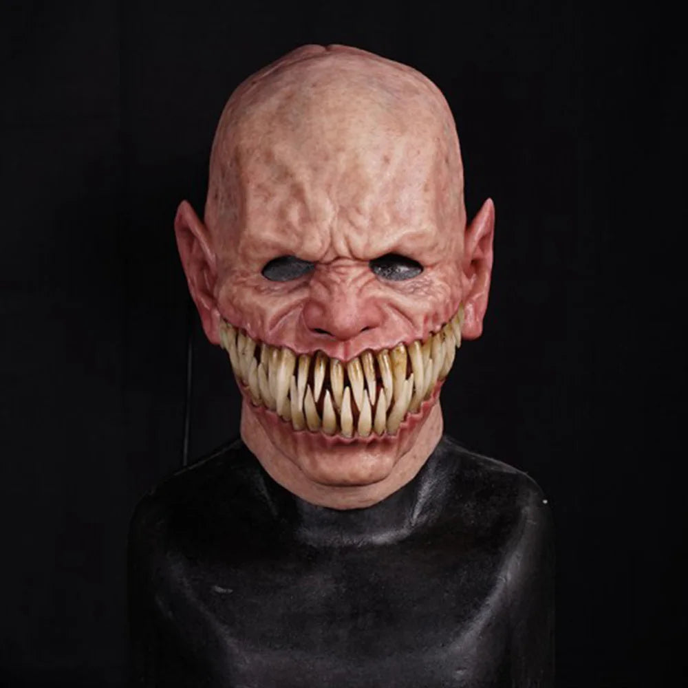 Scary Demon Latex Mask – Realistic Devil Costume with Long Teeth