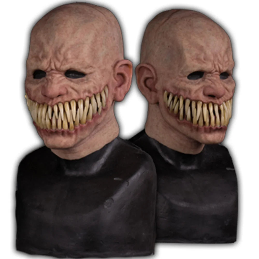 Scary Demon Latex Mask – Realistic Devil Costume with Long Teeth
