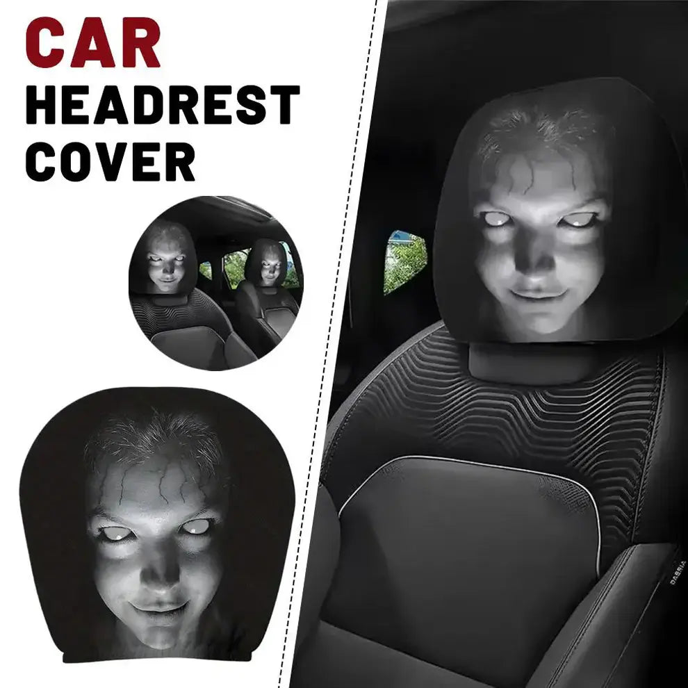 Skull Horror Car Headrest Covers – Universal Fit