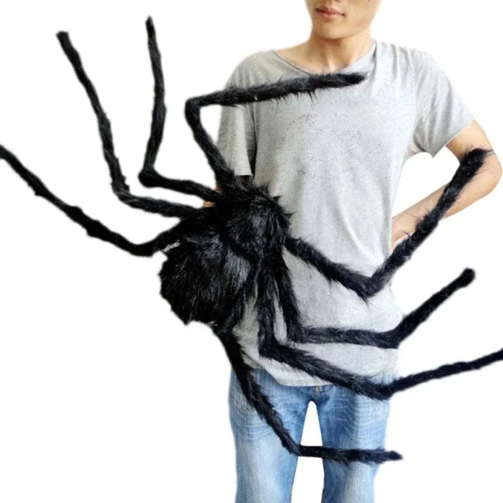 Giant Plush Black Spider – Halloween Horror Decoration