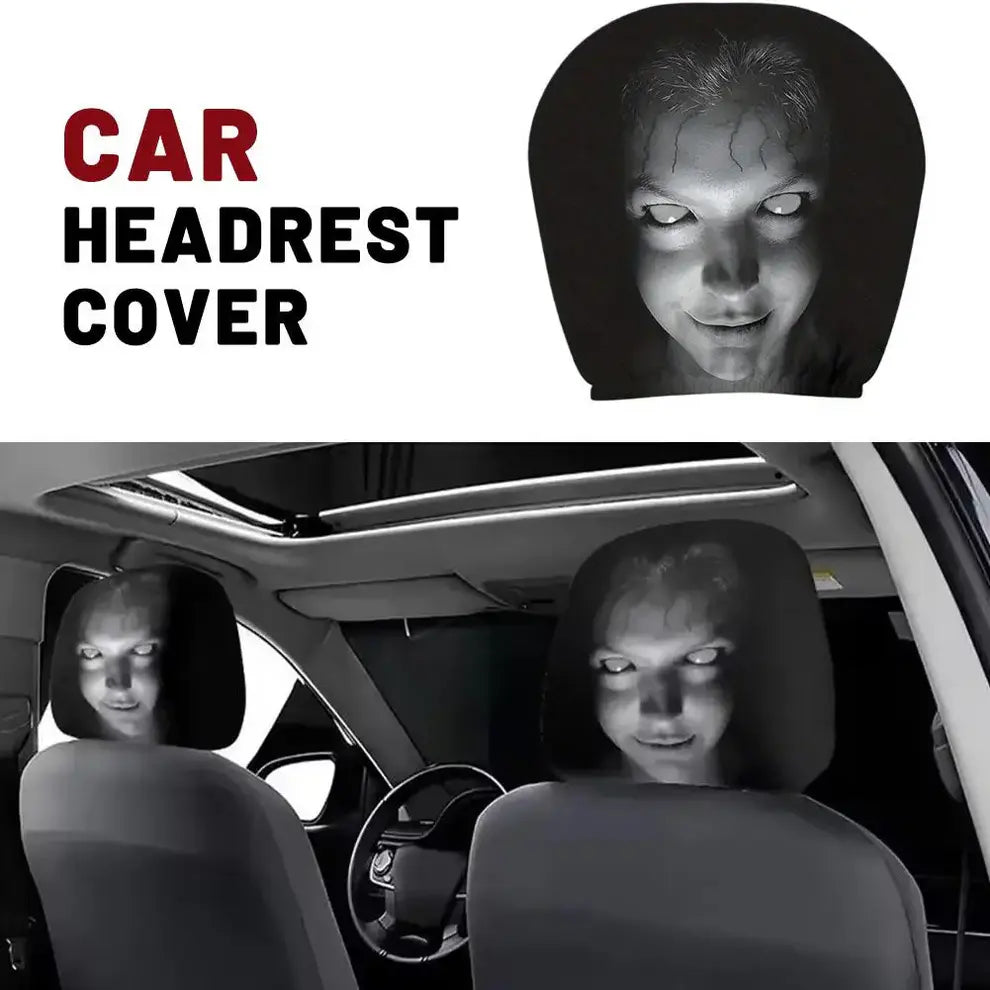 Horror Face Car Headrest Covers