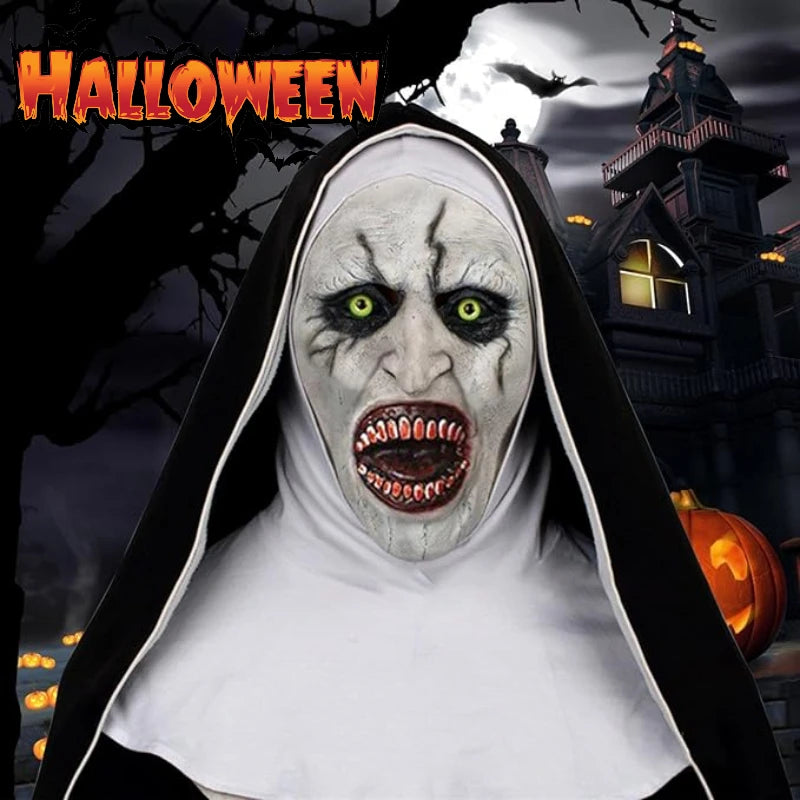 Bloody Scary Nun Mask – Horror Halloween Costume