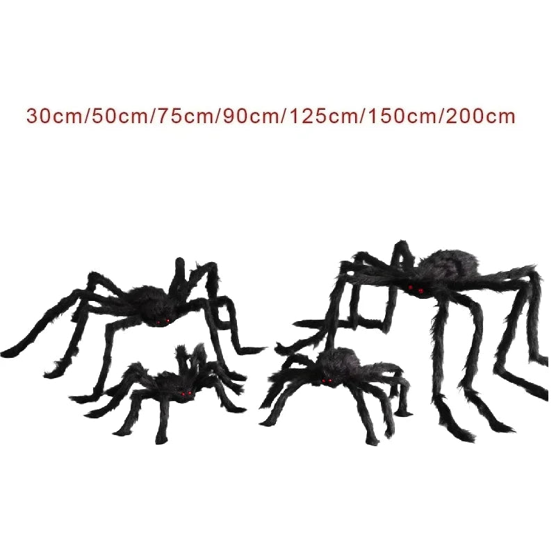 Giant Plush Black Spider – Halloween Horror Decoration