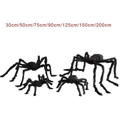 Giant Plush Black Spider – Halloween Horror Decoration