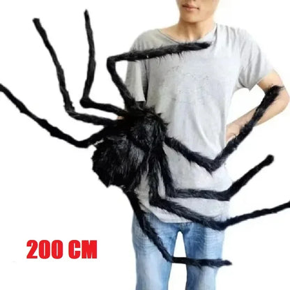 Giant Plush Black Spider – Halloween Horror Decoration