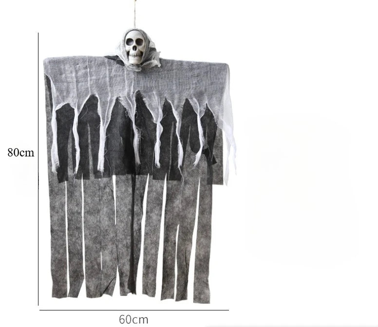 Glowing Hanging Skull Ghost – Halloween Garden Decoration
