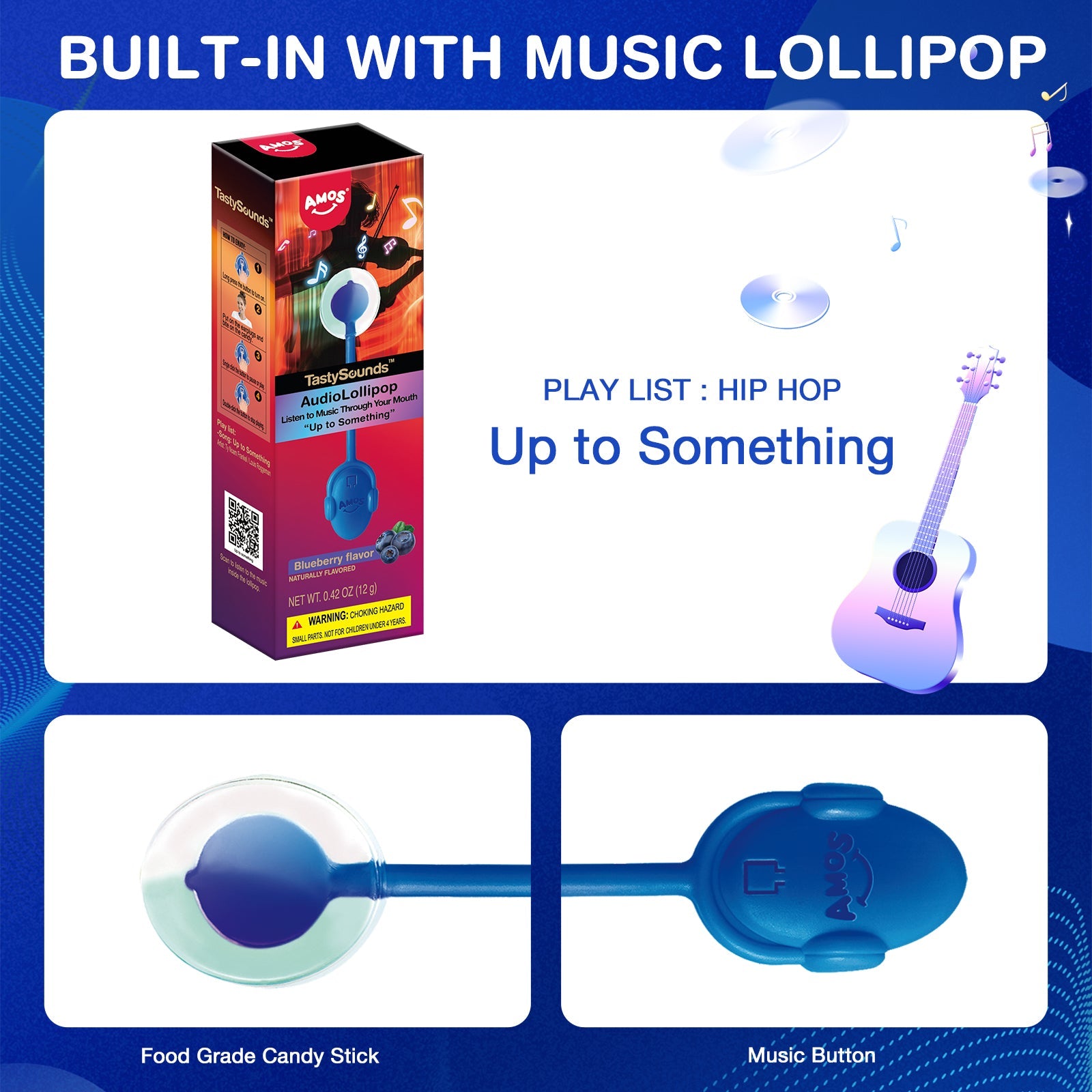 TastySounds - Music Lollipop Blueberry Flavor