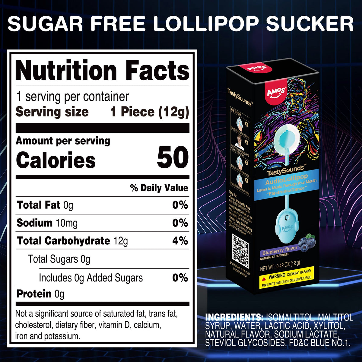 TastySounds - Music Lollipop Blueberry Flavor