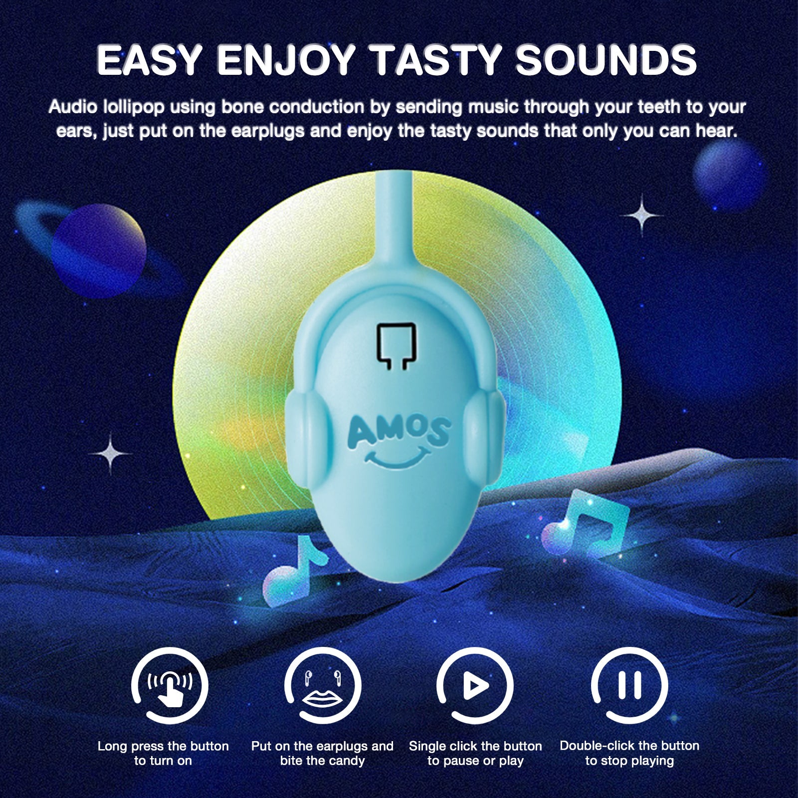 TastySounds - Music Lollipop Blueberry Flavor