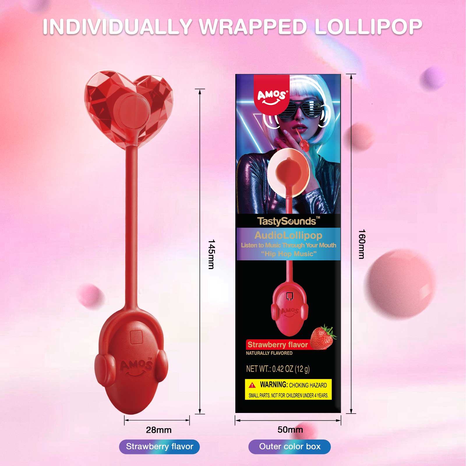 TastySounds - Music Lollipop Strawberry Flavor