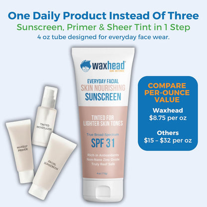 Waxhead Tinted Sunscreen for Face Sunscreen, Zinc Oxide Sunscreen, Kids Sunscreen Kids, Mineral Sunscreen, Zinc Sunscreen