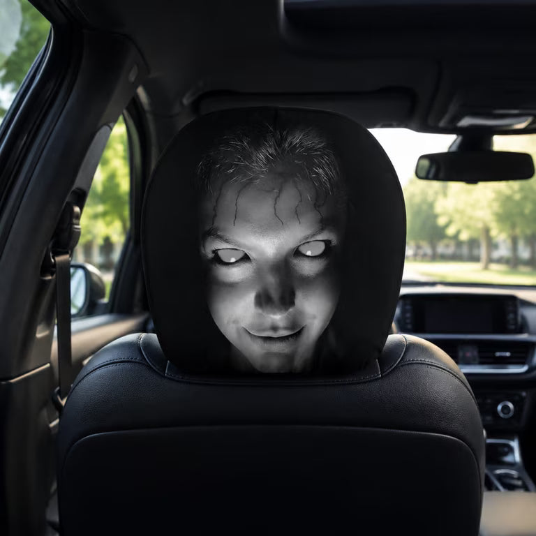 Skull Horror Car Headrest Covers – Universal Fit