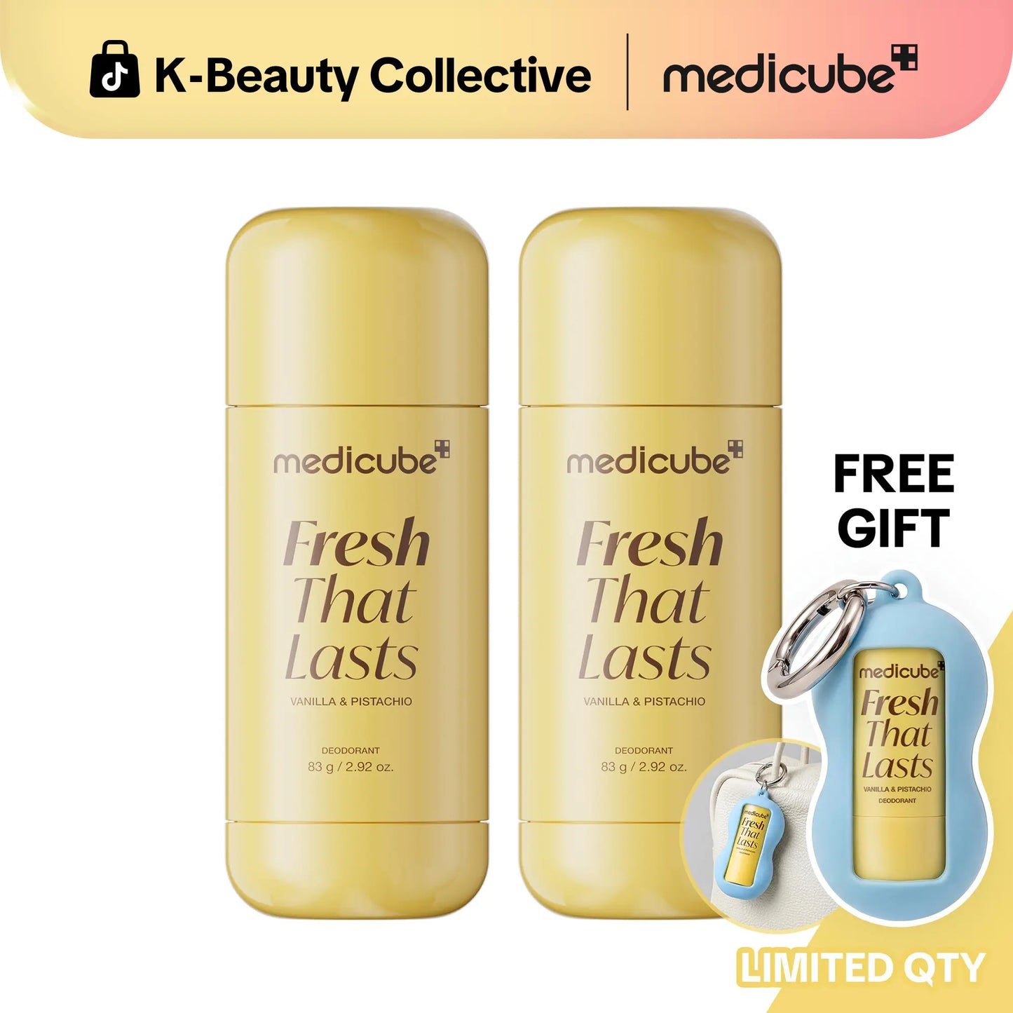 [NEW] [Medicube] Deodorant Vanilla & Pistachio Fresh That Lasts | 24 Hour Odor Control, No Aluminum, Baking Soda, Parabens, Phthalates, Ethanol | Brightening & Smoothing for Dark Underarms with Kojic Acid & Turmeric | Korean Skincare, K-Beauty