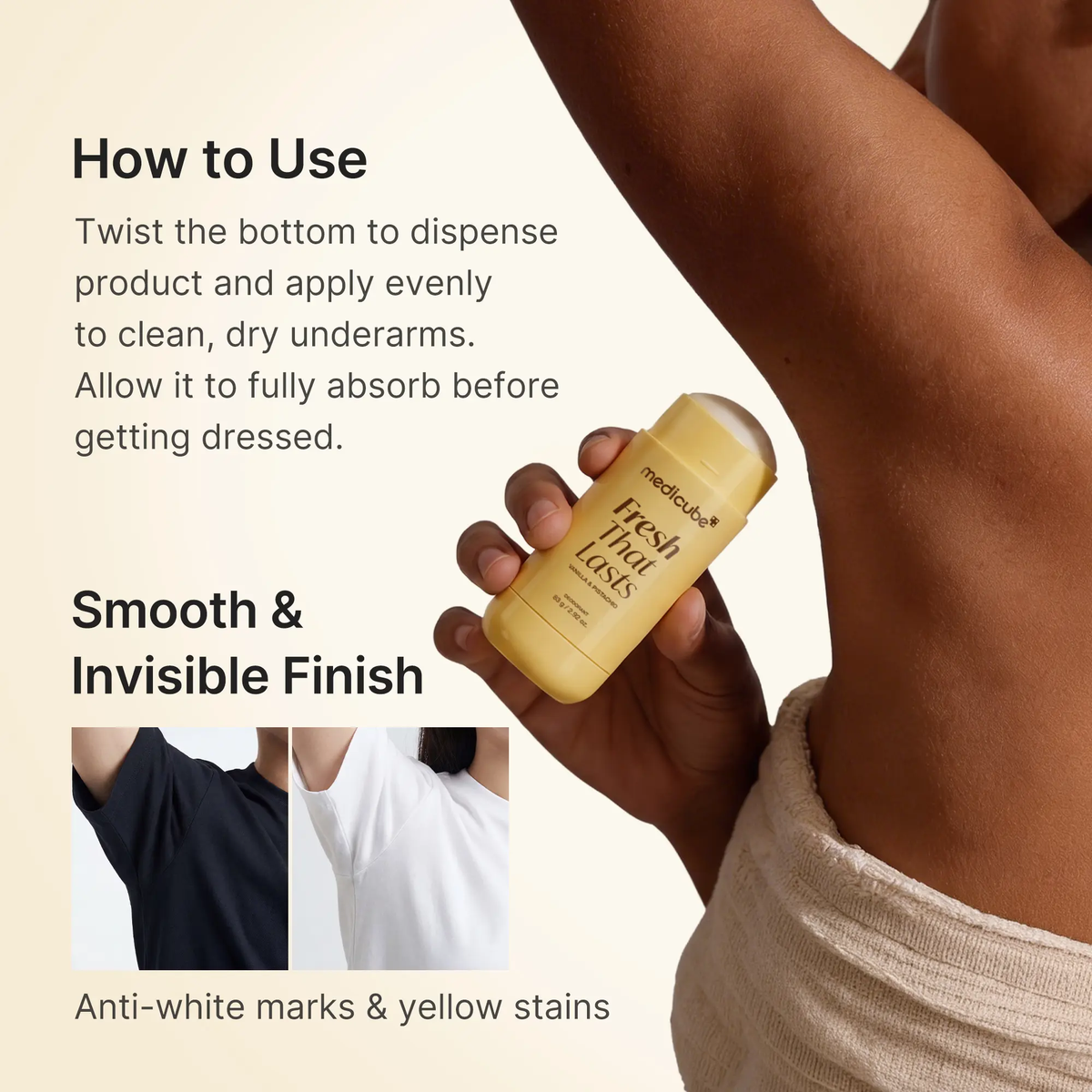 [NEW] [Medicube] Deodorant Vanilla & Pistachio Fresh That Lasts | 24 Hour Odor Control, No Aluminum, Baking Soda, Parabens, Phthalates, Ethanol | Brightening & Smoothing for Dark Underarms with Kojic Acid & Turmeric | Korean Skincare, K-Beauty